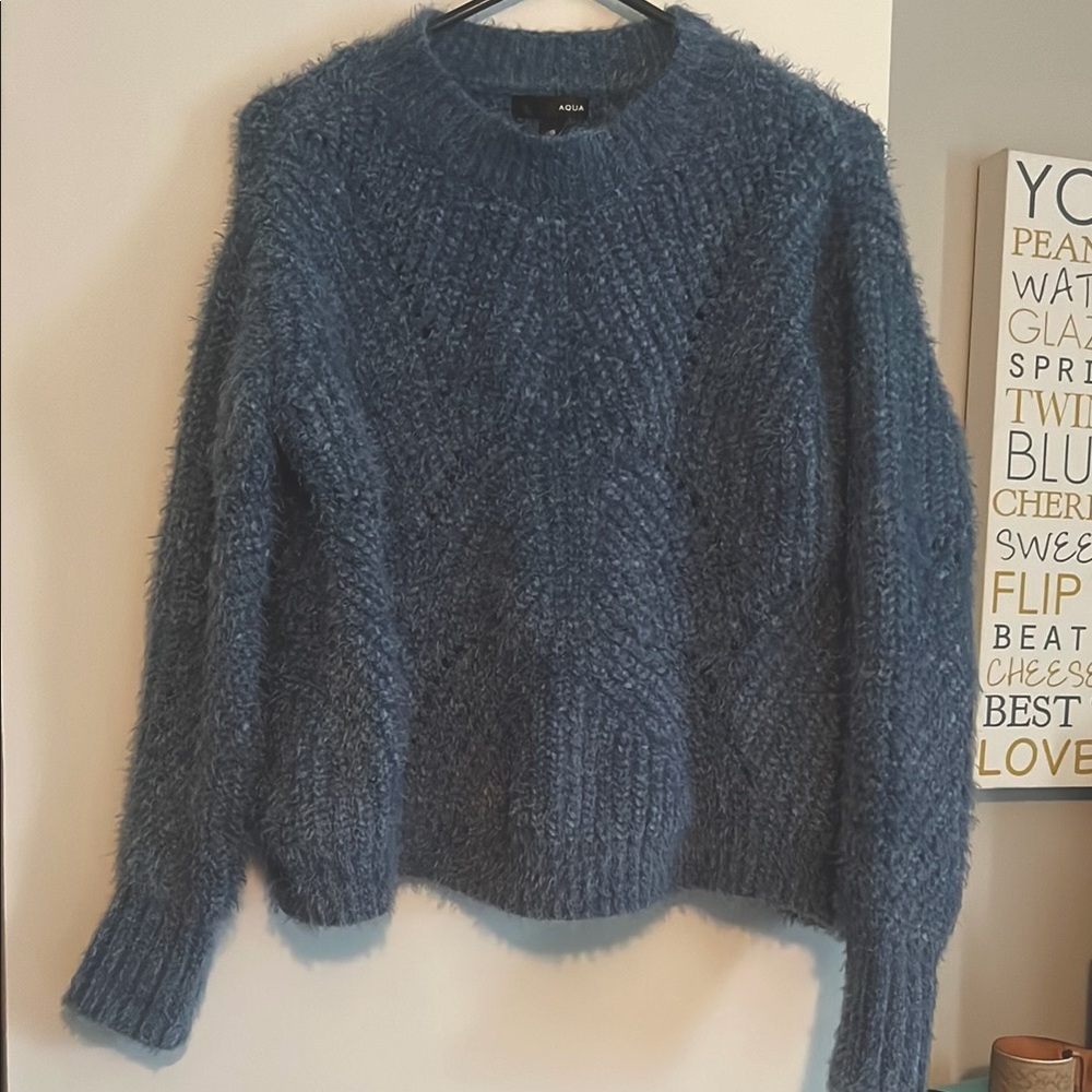 Aqua Blue Sweater size small 100% polyester